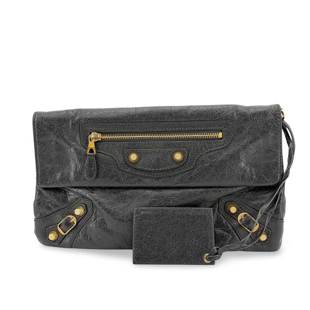 Balenciaga Giant Studs Envelope Clutch Leather